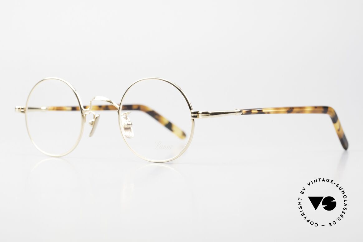 Lunor VA 110 Runde Unisexbrille Gold, ohne große Logos; stattdessen mit zeitloser Eleganz, Passend für Herren und Damen