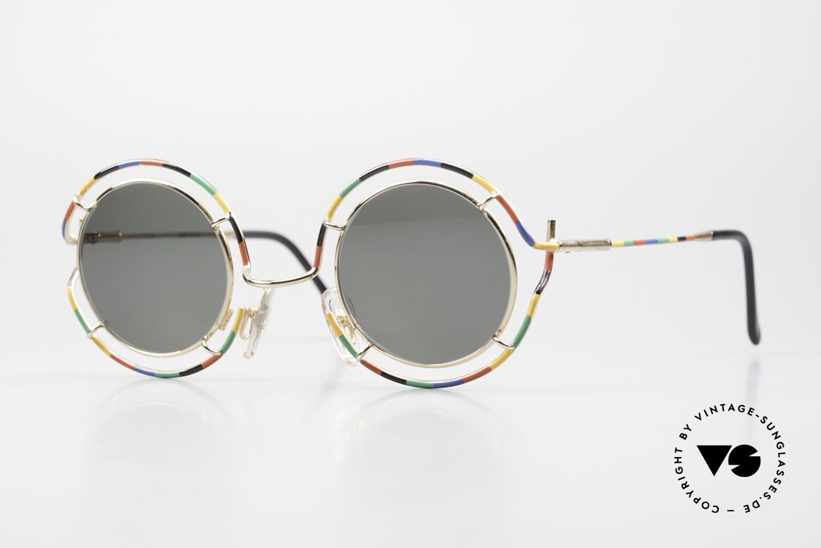 Taxi ST7 by Casanova Farbenfrohe Sonnenbrille, lebhafte 80er Taxi by Casanova Designer-Sonnenbrille, Passend für Herren und Damen
