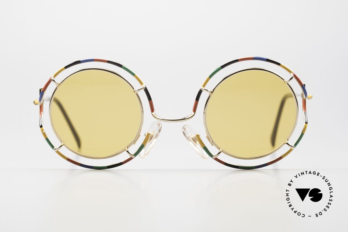 Taxi ST7 by Casanova Runde Kunstsonnenbrille, farbenfrohes Design & schwungvolle Rahmengestaltung, Passend für Herren und Damen