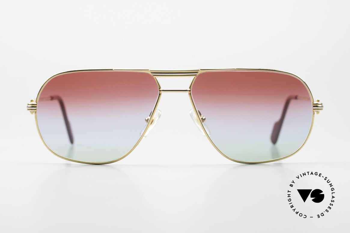 Cartier Tank - M 22kt Vergoldet Dreifarbig VL, kostbare und markante vintage Brille im zeitlosen Design, Passend für Herren