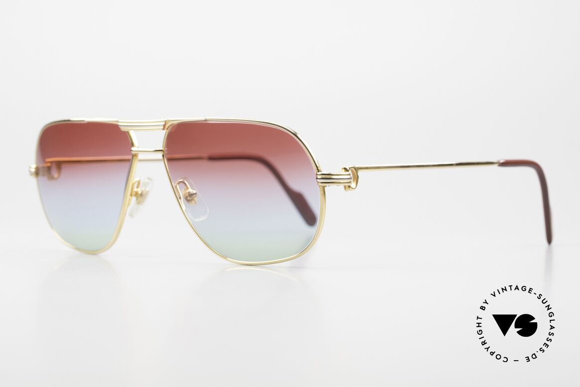 Cartier Tank - M 22kt Vergoldet Dreifarbig VL, 22kt vergoldete Fassung & Sonnengläser wie Polarlichter, Passend für Herren