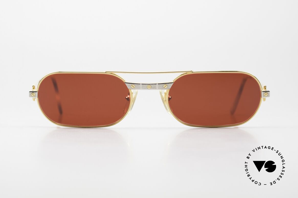 Cartier MUST Santos - M Luxus Sonnenbrille 3D-Rot, MUST: das erste Modell der Lunettes Collection '83, Passend für Herren und Damen Cartier MUST Santos - M Luxus Sonnenbrille 3D-Rot, MUST: das erste Modell der Lunettes Collection '83, Passend für Herren und Damen