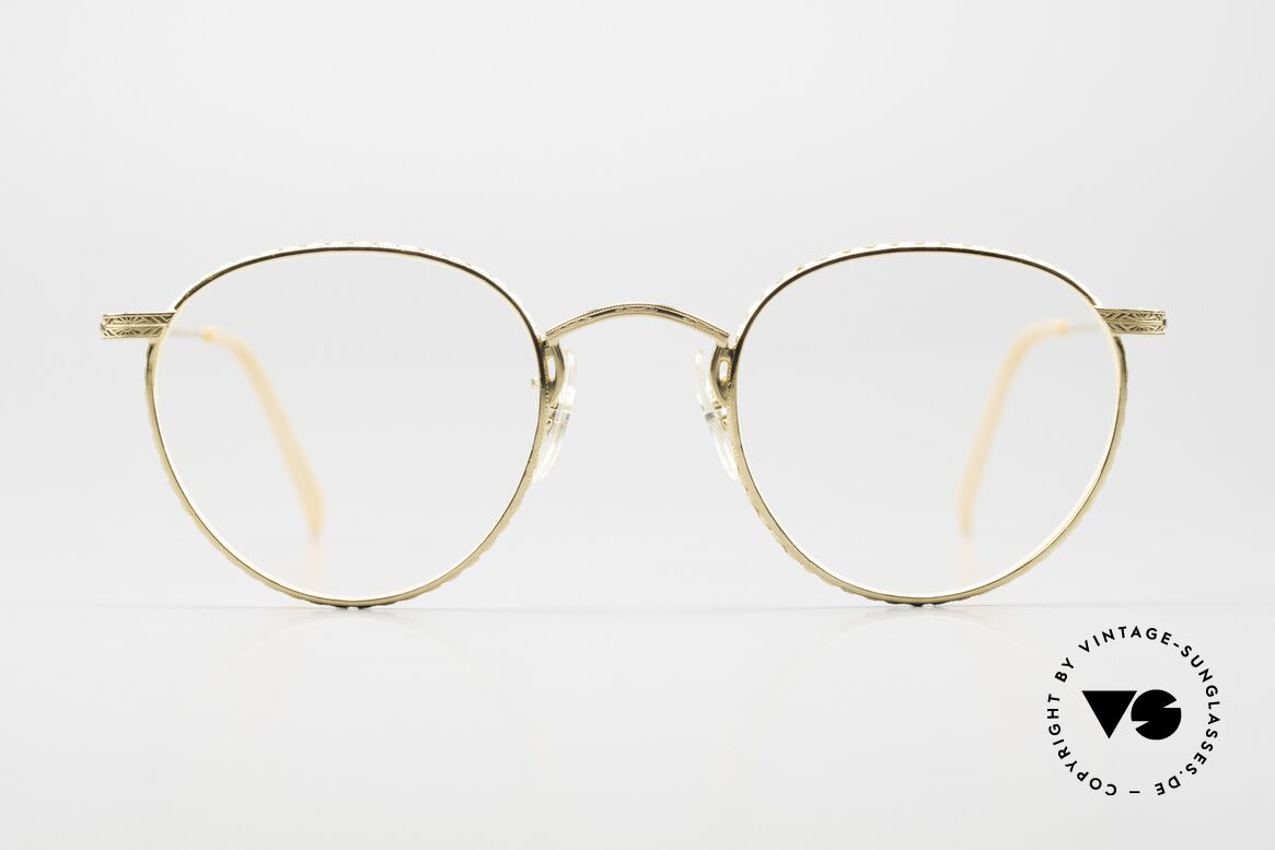 Oliver Peoples OP47 Alte Vintage Brille Vergoldet, komplette Rahmen mit aufwendigen Ziselierungen, Passend für Herren und Damen