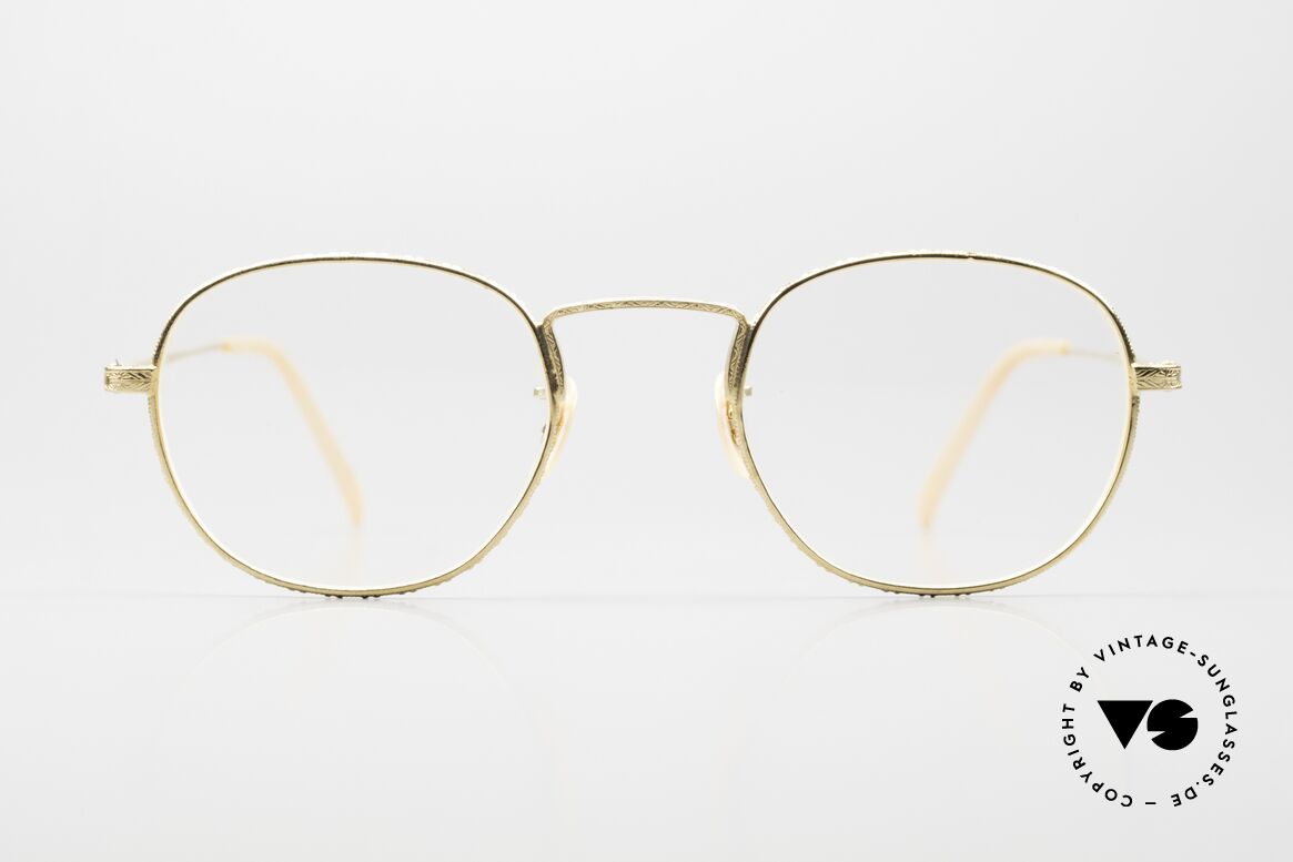 Oliver Peoples OP48 True Vintage Brille Vergoldet, komplette Rahmen mit aufwendigen Ziselierungen, Passend für Herren und Damen