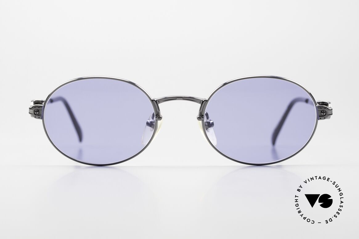 Jean Paul Gaultier 55-5104 Ovale Designer Sonnenbrille, genialer Bügel-Klappmechanismus mit Sprungfedern, Passend für Herren und Damen