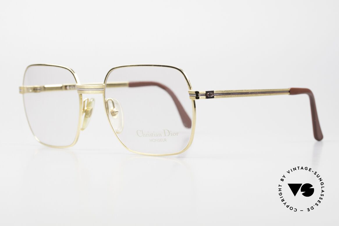 Christian Dior 2389 Vergoldete Monsieur Brille, klassisch, elegantes 80er Jahre C. DIOR Herren-Design, Passend für Herren