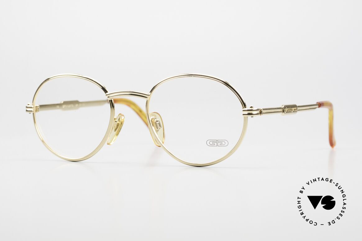 Gerald Genta New Classic 02 24kt Vergoldete Unisexbrille, Gérald Genta: eher bekannt für außergewöhnliche Uhren, Passend für Herren und Damen