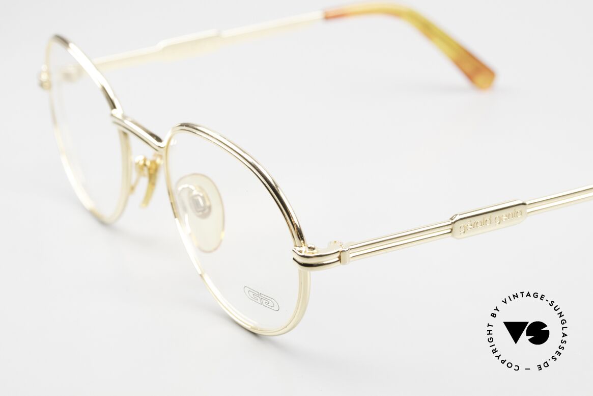Gerald Genta New Classic 02 24kt Vergoldete Unisexbrille, entsprechend hohe Qualität dieses 1990er Jahre Modells, Passend für Herren und Damen