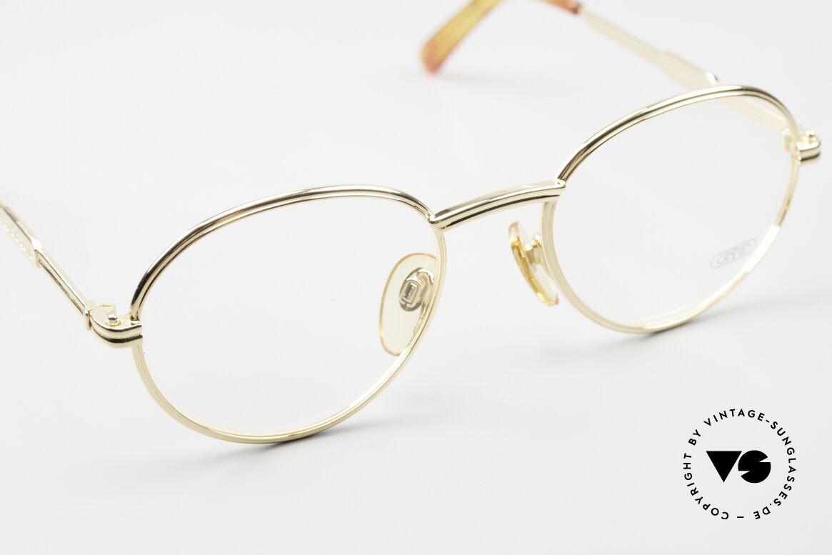 Gerald Genta New Classic 02 24kt Vergoldete Unisexbrille, ungetragenes Einzelstück mit Seriennummer, Gr. 51/20, Passend für Herren und Damen