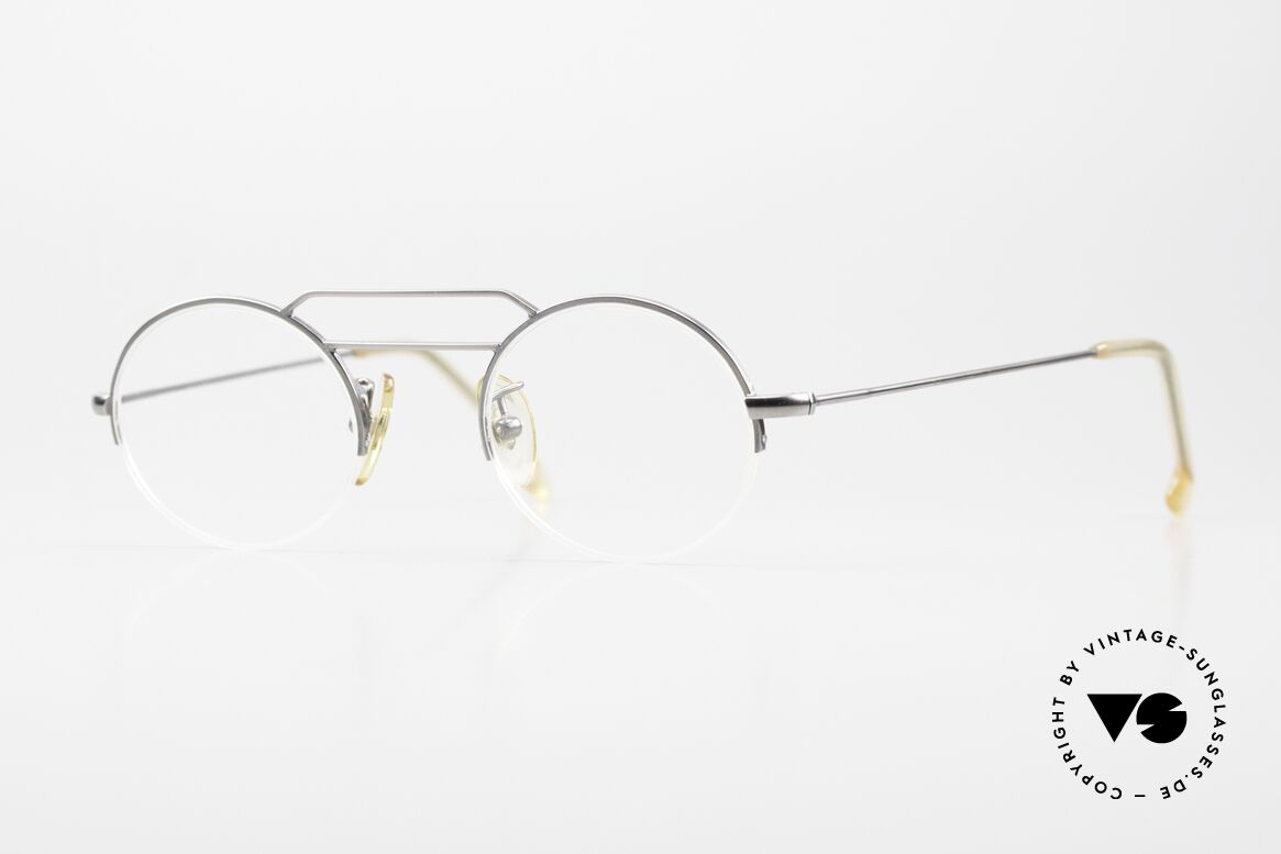 W Proksch's M5/2 90er Halb Randlos Gunmetal, echte Proksch's vintage Brille von 1994 in 'gunmetal', Passend für Herren und Damen