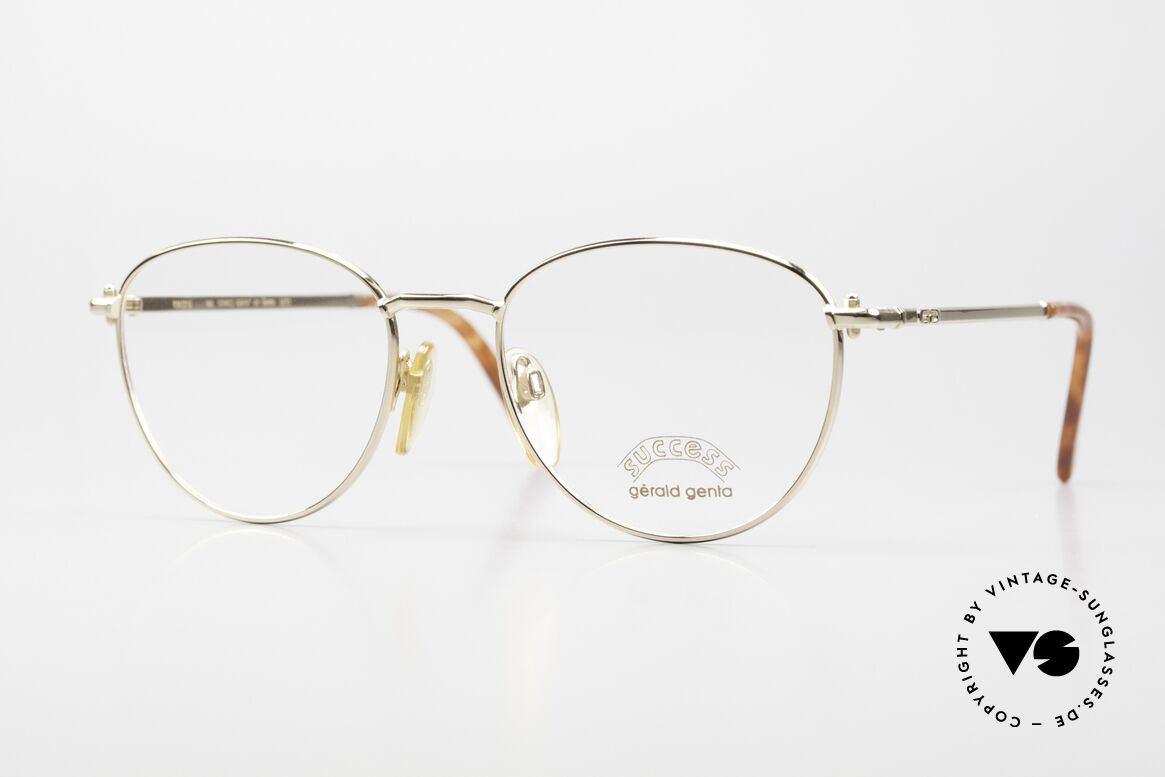 Gerald Genta Success 02 Vergoldete Fassung 90er, edle 1990er Jahre Unisex Panto-Brille von Gérald Genta, Passend für Herren und Damen