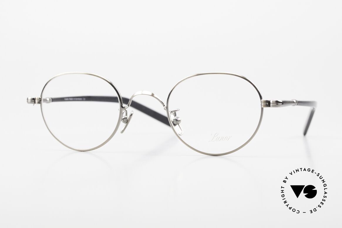 Lunor VA 108 Panto Brille Antik Silber, alte LUNOR Brille aus der 2012er Brillenkollektion, Passend für Herren und Damen