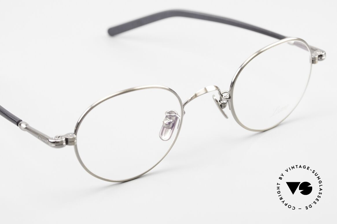 Lunor VA 108 Panto Brille Antik Silber, Panto-Stil Fassung mit Nasenpads aus reinem Titan, Passend für Herren und Damen