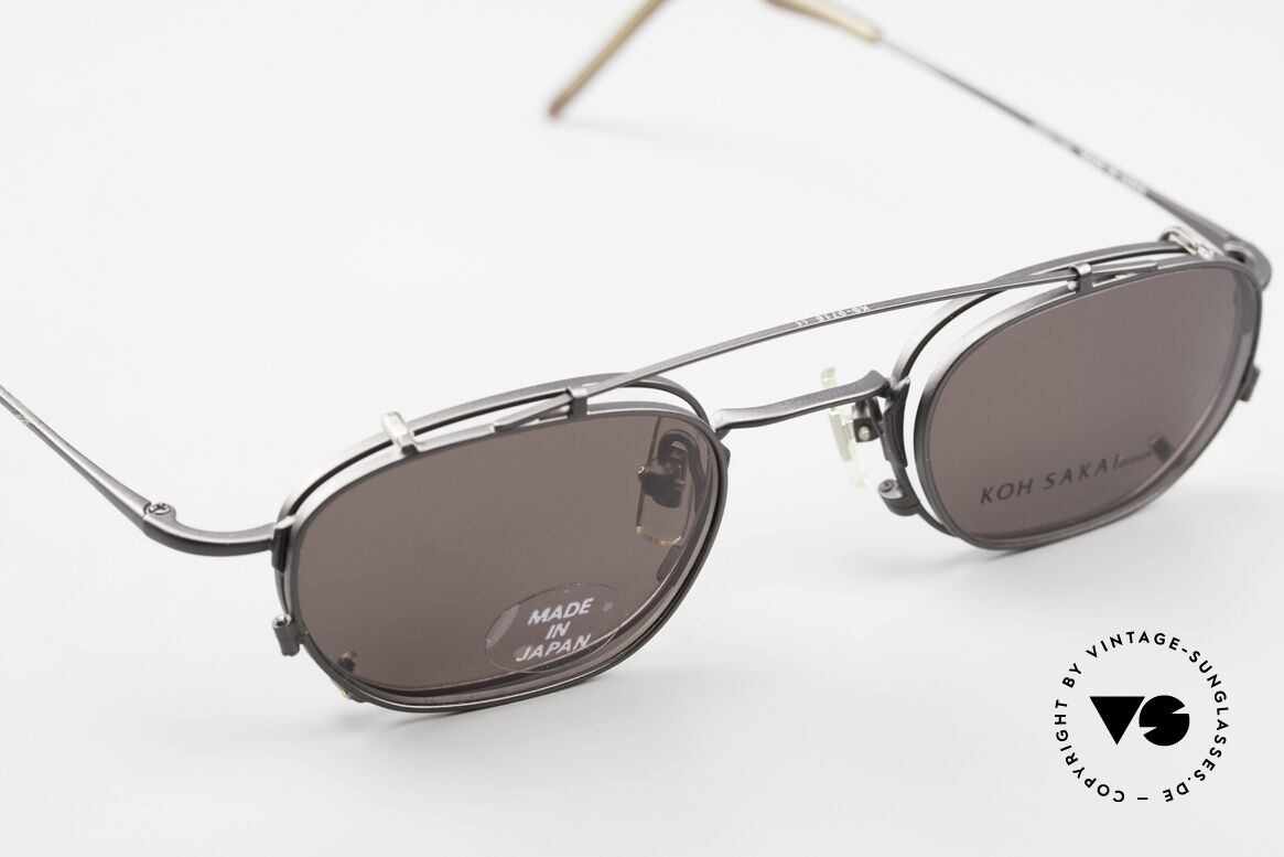 Koh Sakai KS9716 Vintage Unisex Brille 90er, unisex Modell KS9716 in edler Legierung: matt-schwarz, Passend für Herren und Damen