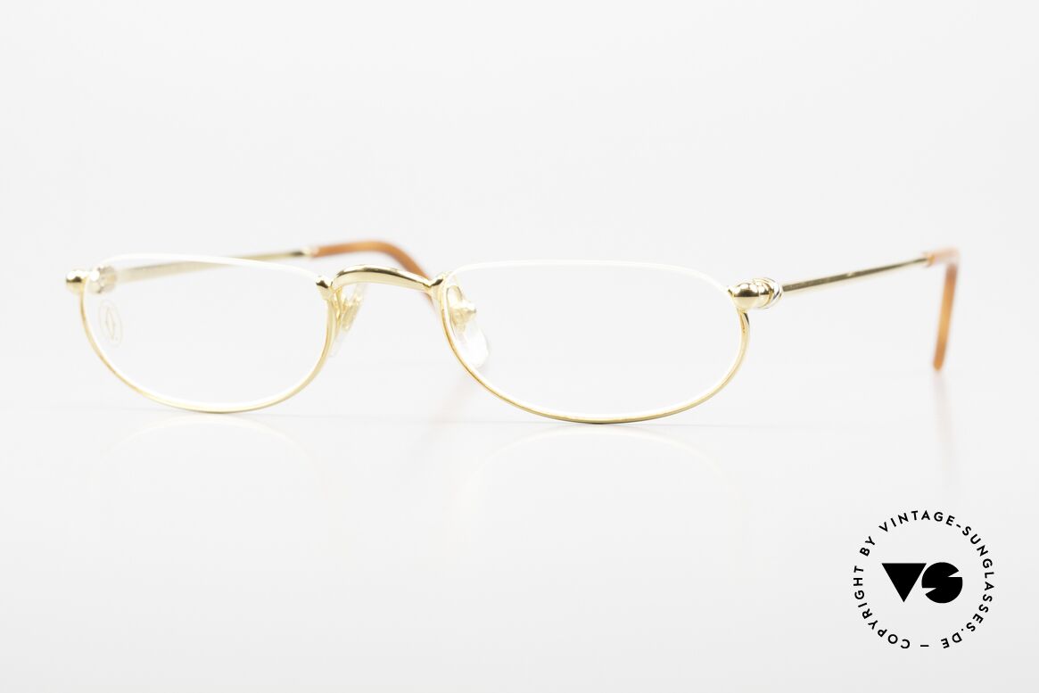 Cartier Demi Lune 2000 - S Ovale Luxus Lesebrille Gold, ovale vintage CARTIER Lesebrille in SMALL 48/19, Passend für Herren und Damen