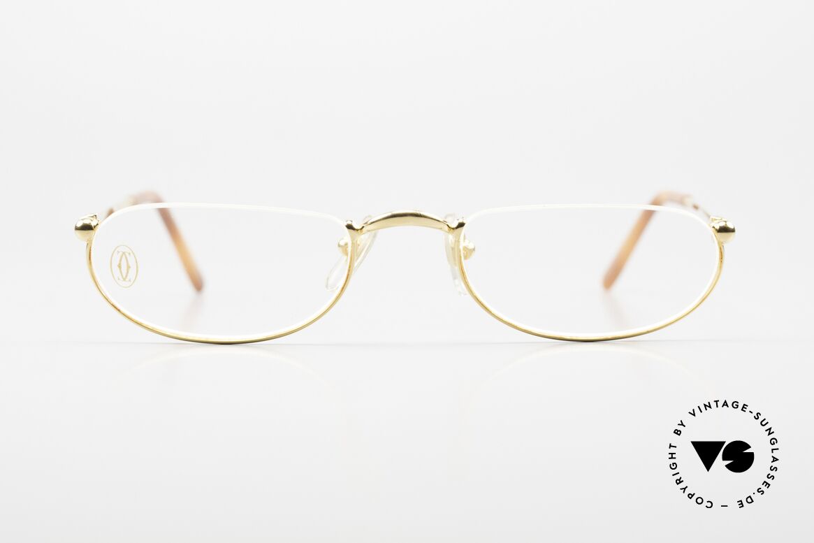 Cartier Demi Lune 2000 - S Ovale Luxus Lesebrille Gold, Unisex-Modell aus der Cartier 'CERCLE FIN' Serie, Passend für Herren und Damen