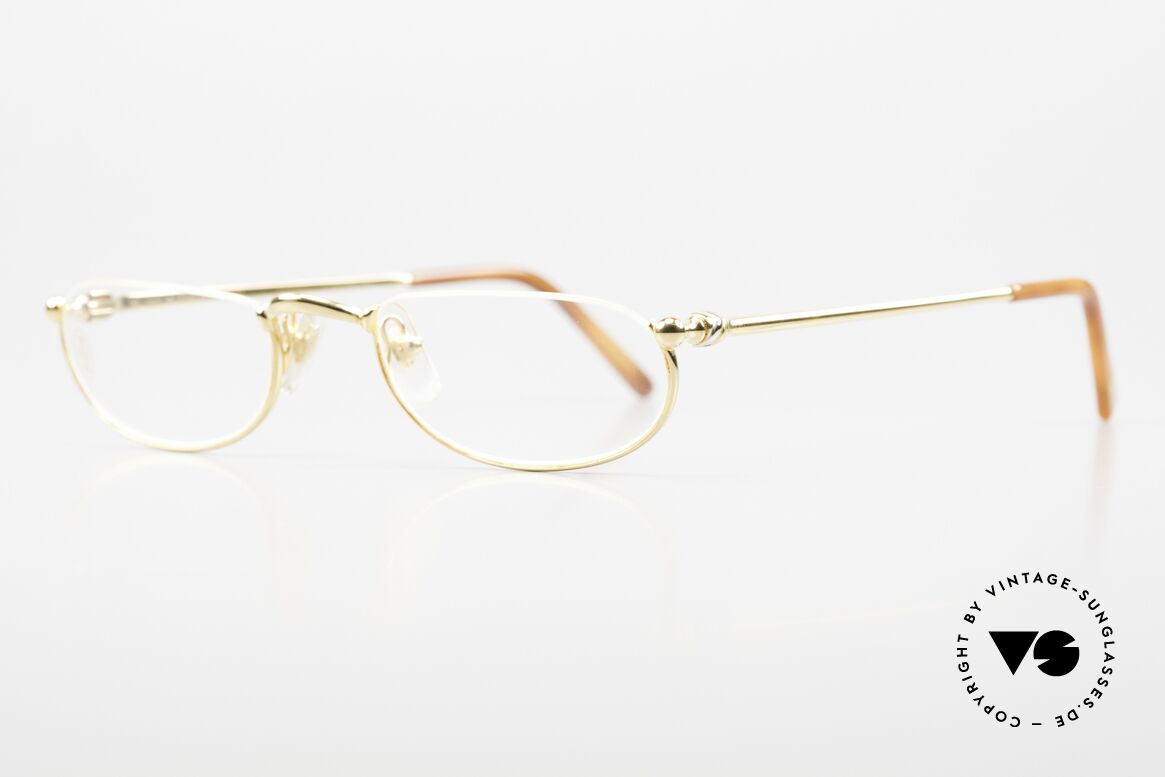 Cartier Demi Lune 2000 - S Ovale Luxus Lesebrille Gold, 22kt VERGOLDETE Fassung (zeitlose Luxus-Brille), Passend für Herren und Damen