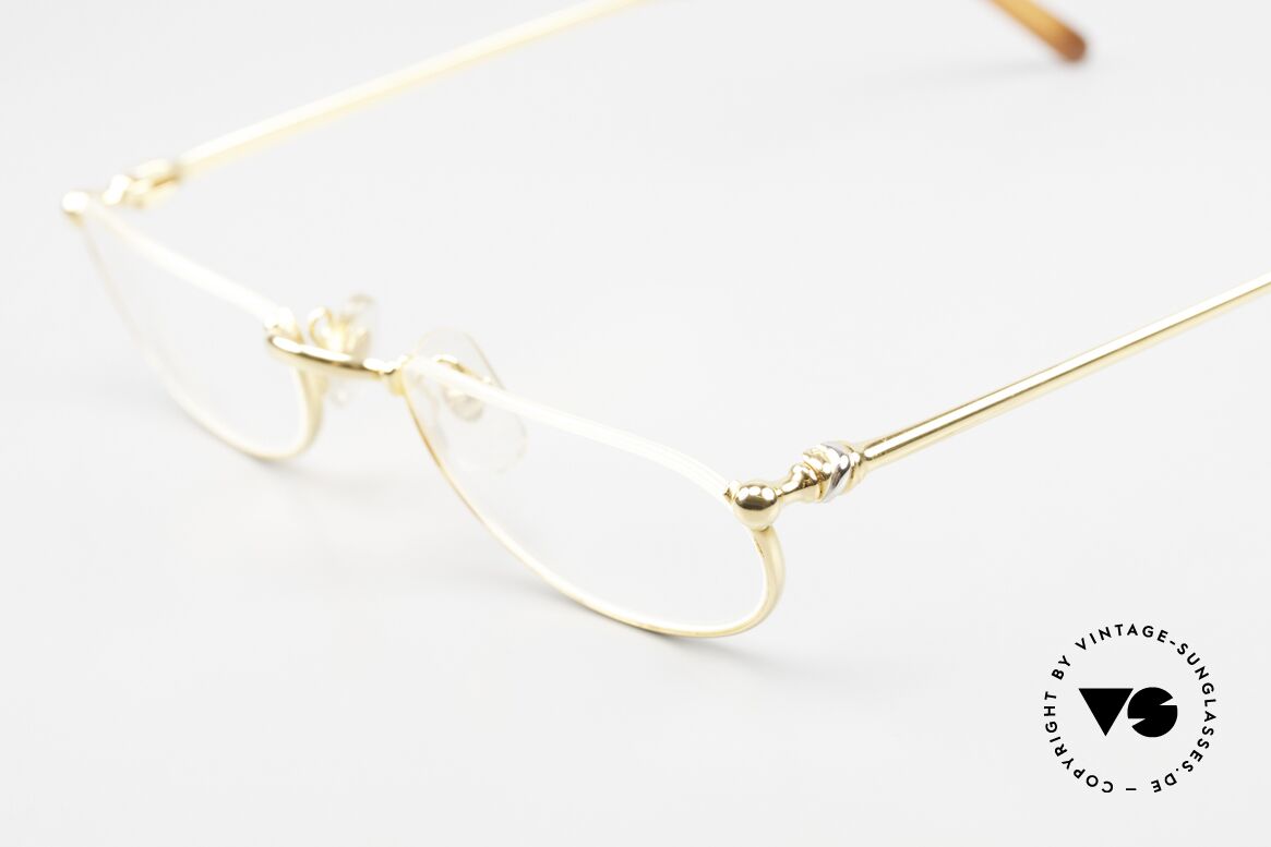Cartier Demi Lune 2000 - S Ovale Luxus Lesebrille Gold, ungetragene vintage Brille mit orig. Box und OVP, Passend für Herren und Damen