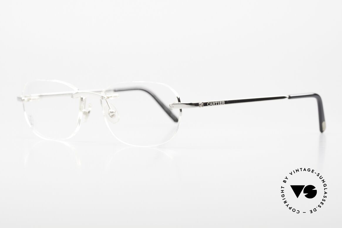 Cartier T-Eye Rimless Randlose Platin Fassung, Cartier Katalog Referenz-Nummer ist T8100450, Passend für Herren und Damen