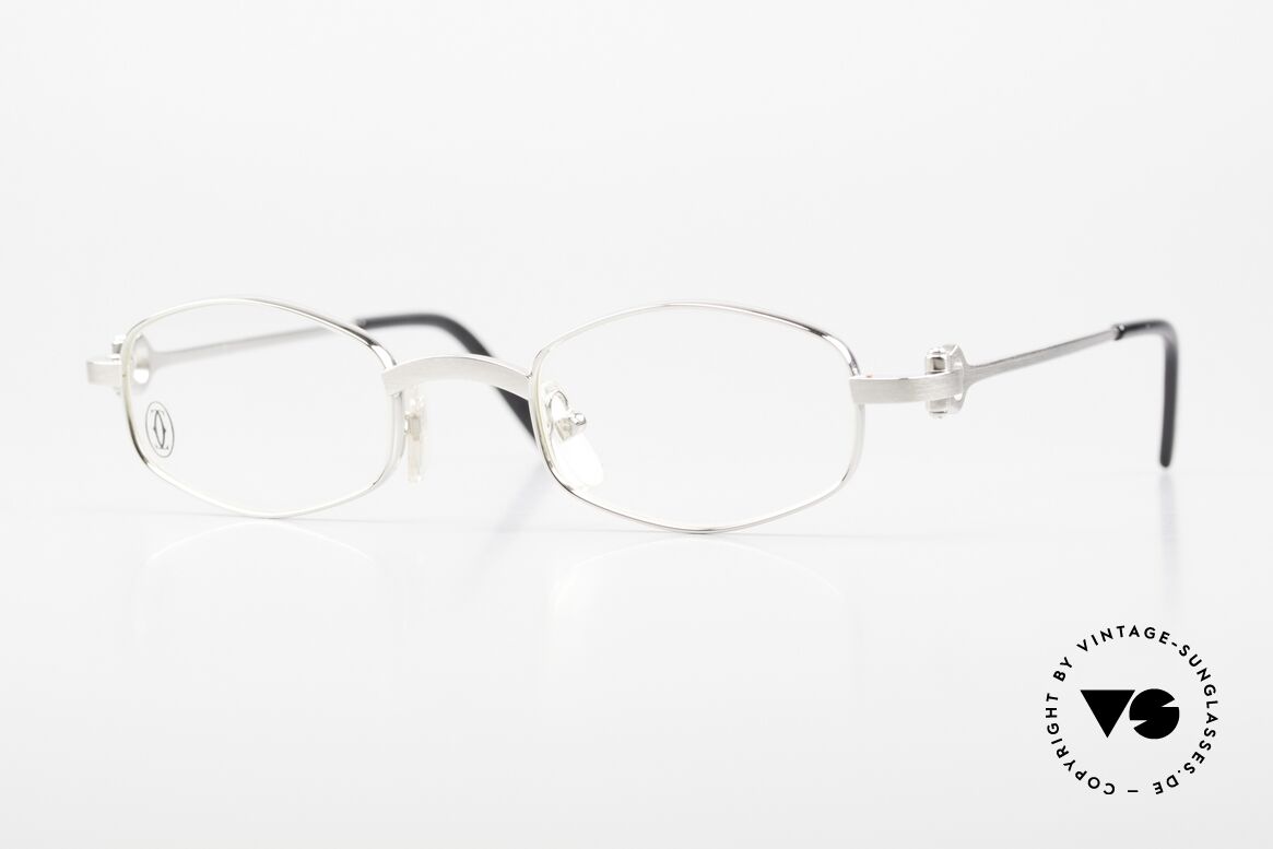 Cartier Ginger Luxus Brille Platin Gebürstet, rare CARTIER Luxus vintage Brillenfassung von 1999, Passend für Herren und Damen