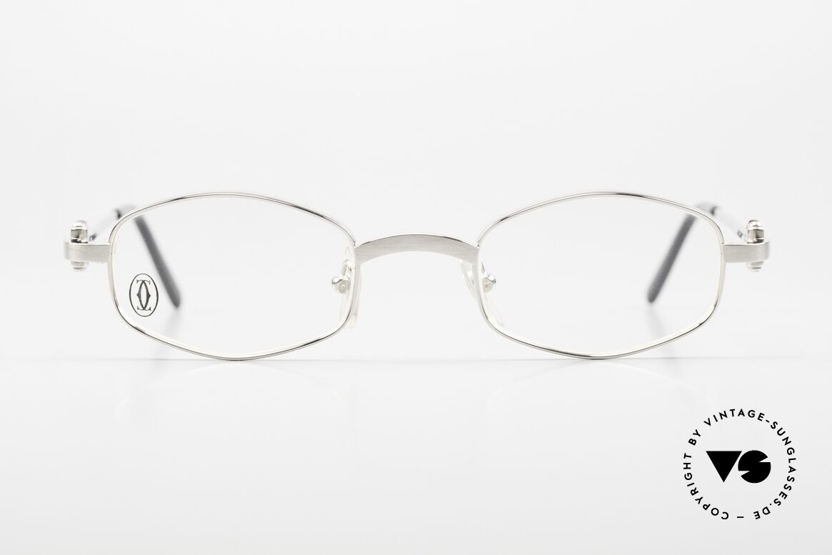 Cartier Ginger Luxus Brille Platin Gebürstet, edles & interessantes Design, SMALL Gr. 45°21, 135, Passend für Herren und Damen