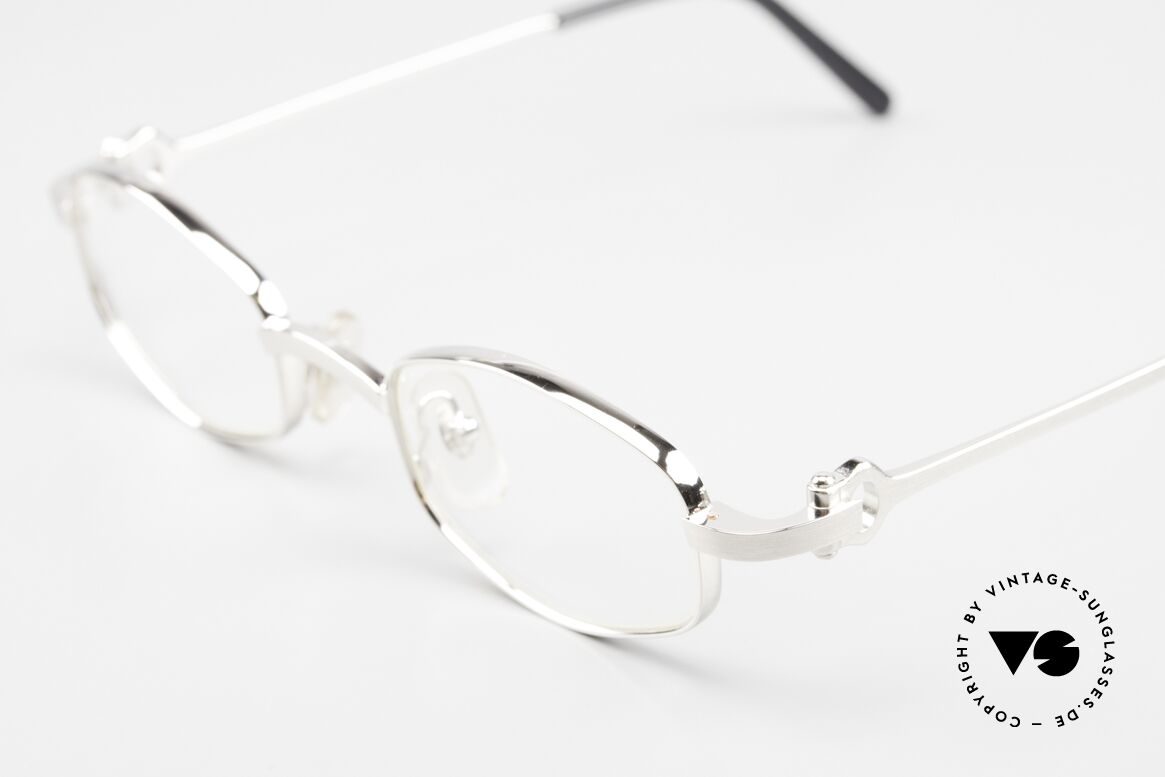 Cartier Ginger Luxus Brille Platin Gebürstet, orig. Cartier Katalog Referenz-Nummer: T8100425, Passend für Herren und Damen