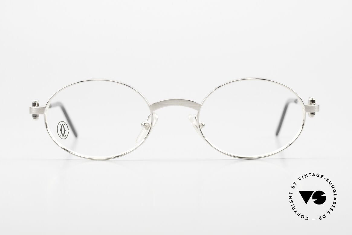 Cartier Spider Luxus Brille Platin Gebürstet, edles und zeitloses Design, in SMALL Gr. 48°20, 130, Passend für Herren und Damen