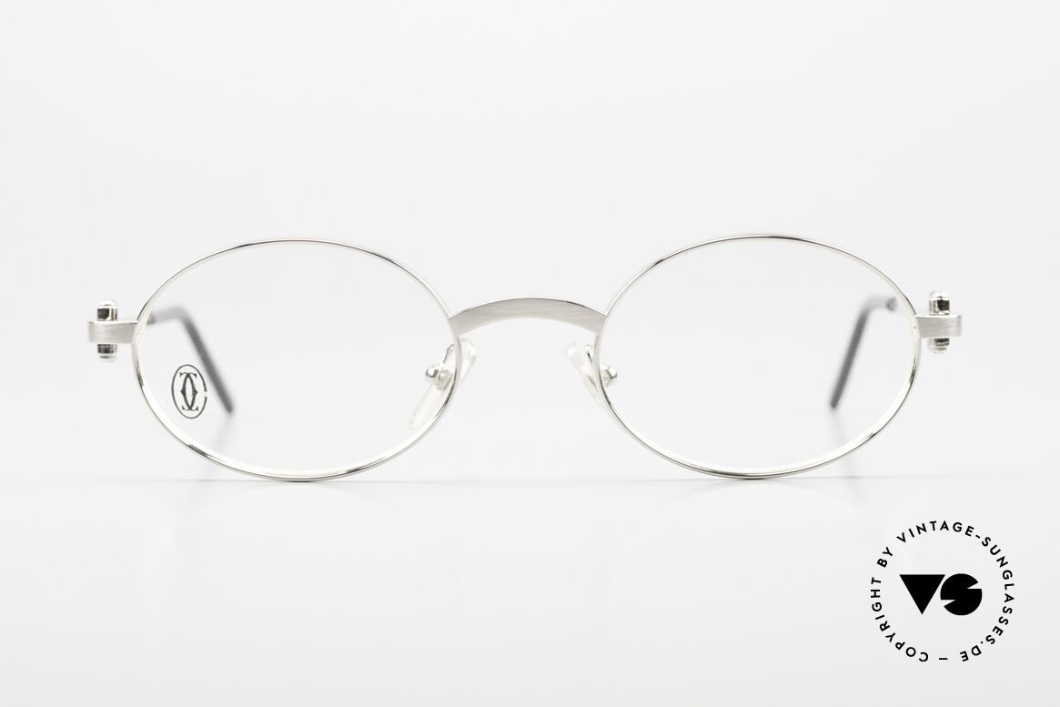 Cartier Spider - S Luxus Brille Platin Gebürstet, edles und zeitloses Design, in SMALL Gr. 48°20, 130, Passend für Herren und Damen