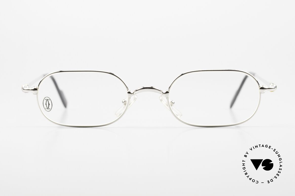 Cartier Orfy Platin Plattierte Vintage Brille, eckige vintage Cartier Luxus-Brille der späten 1990er, Passend für Herren und Damen