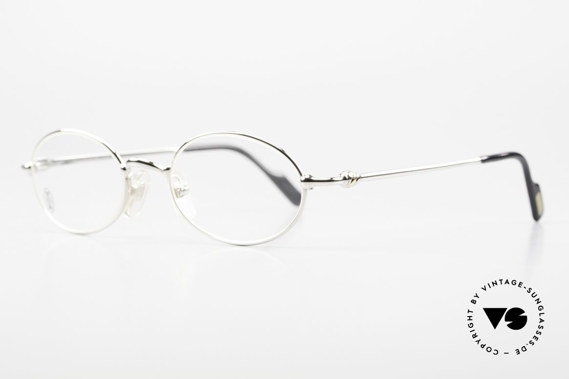 Cartier Filao Kleine Ovale Platin Brille 90er, teure Platin-Edition: Fassung mit Platin-Legierung, Passend für Herren und Damen