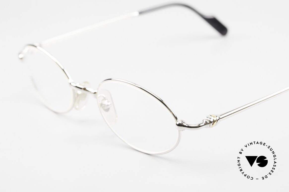 Cartier Filao Kleine Ovale Platin Brille 90er, ungetragene Luxusbrille mit orig. Box & Verpackung, Passend für Herren und Damen