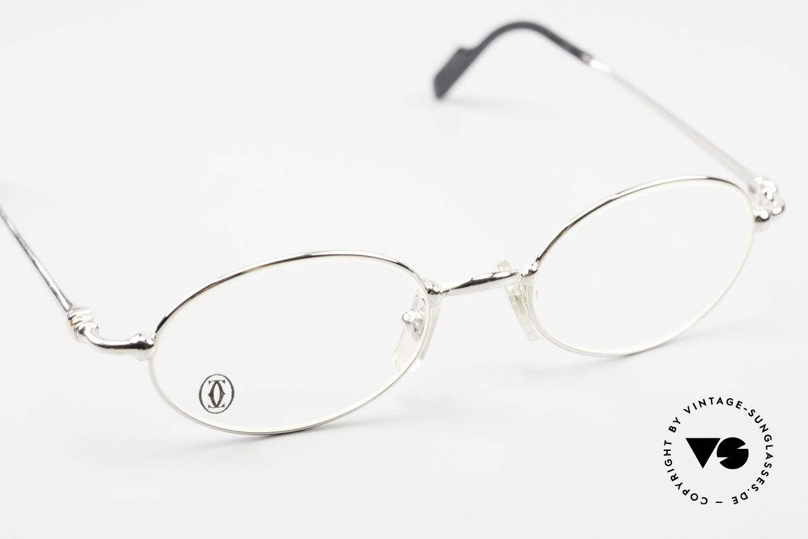 Cartier Filao Kleine Ovale Platin Brille 90er, KEINE RETRO Cartier Brille; ein Original von 1999!, Passend für Herren und Damen