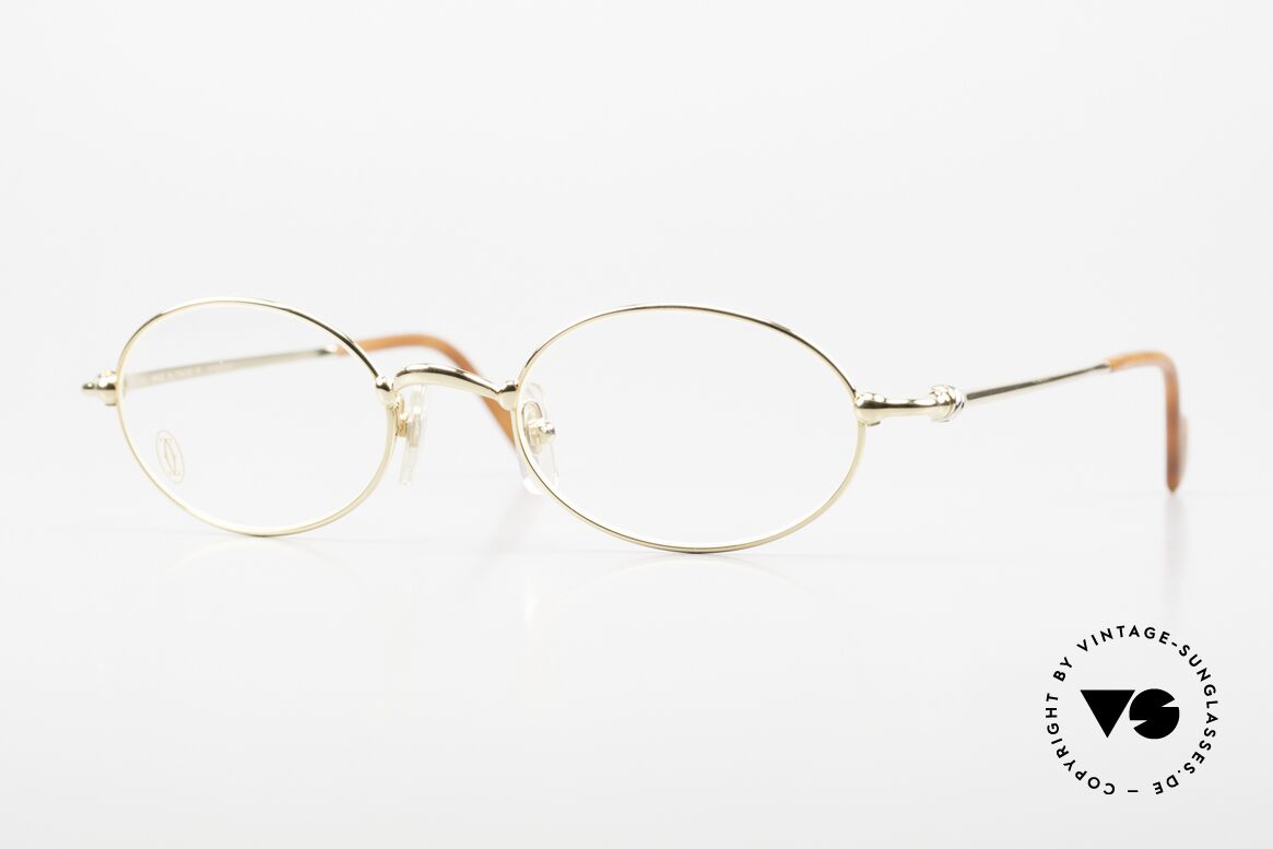 Cartier Filao Ovale 90er Brille Vergoldet, ovale Cartier Brillenfassung in Größe 49/21, 135, Passend für Herren und Damen