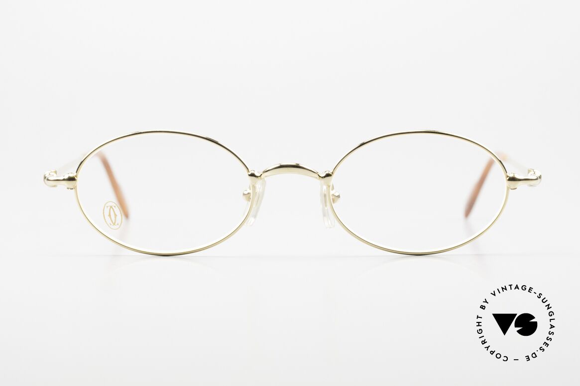 Cartier Filao Ovale 90er Brille Vergoldet, Unisex-Modell aus der Cartier 'CERCLE FIN' Serie, Passend für Herren und Damen