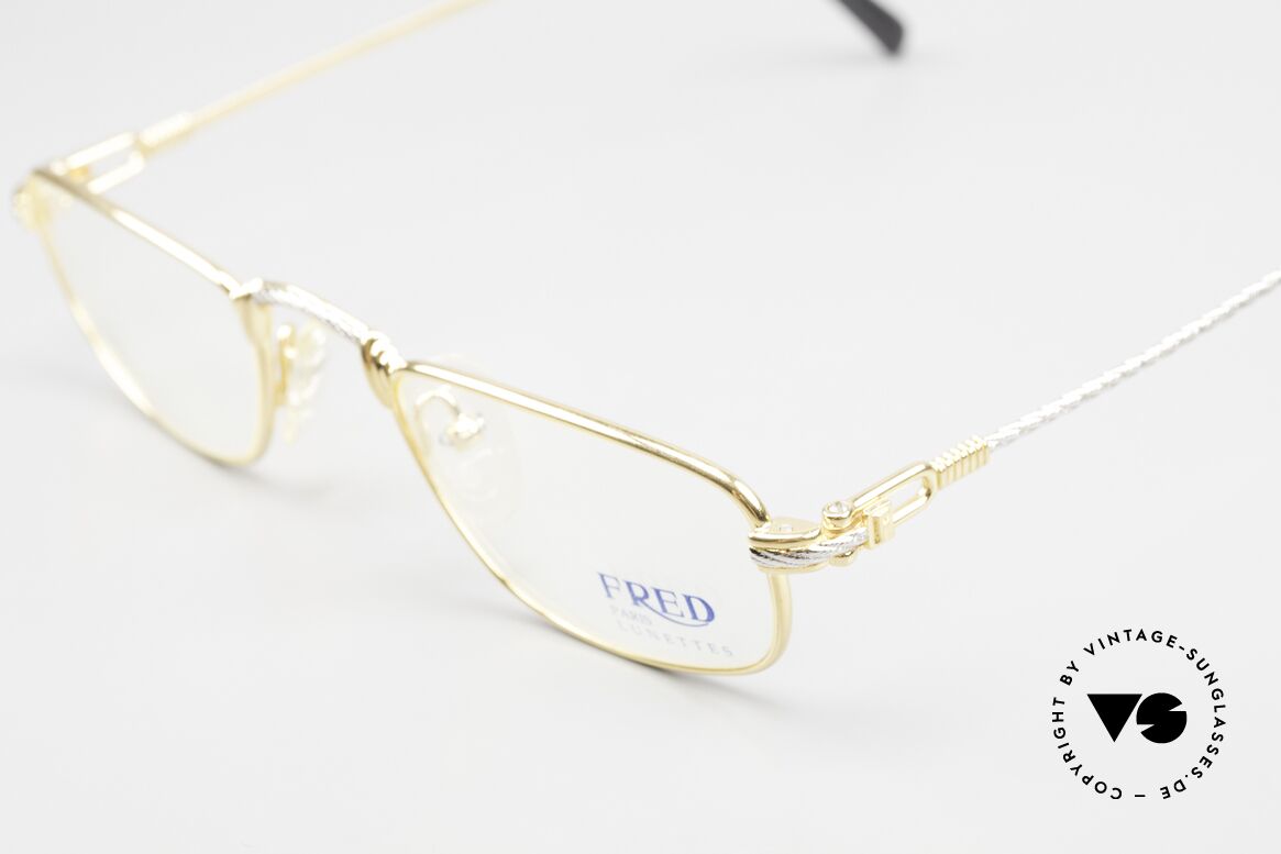 Fred Demi Lune - S Halbmond Luxus Lesebrille, Bügel und Brücke sind gedreht wie ein Segeltau; Unikat, Passend für Herren und Damen