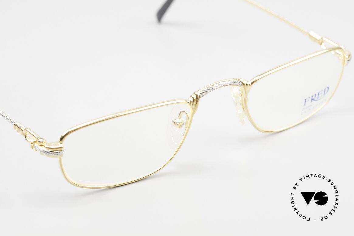 Fred Demi Lune - S Halbmond Luxus Lesebrille, ungetragene 1990er Rarität (wie alle unsere Fred Brillen), Passend für Herren und Damen