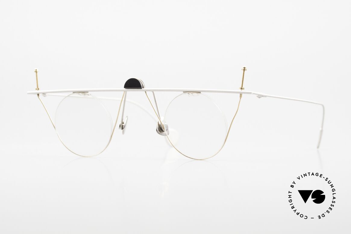 Paul Chiol 07 Randlose Kunstbrille Bauhaus, vintage Paul Chiol Designer-Brillenfassung der 90er, Passend für Herren und Damen