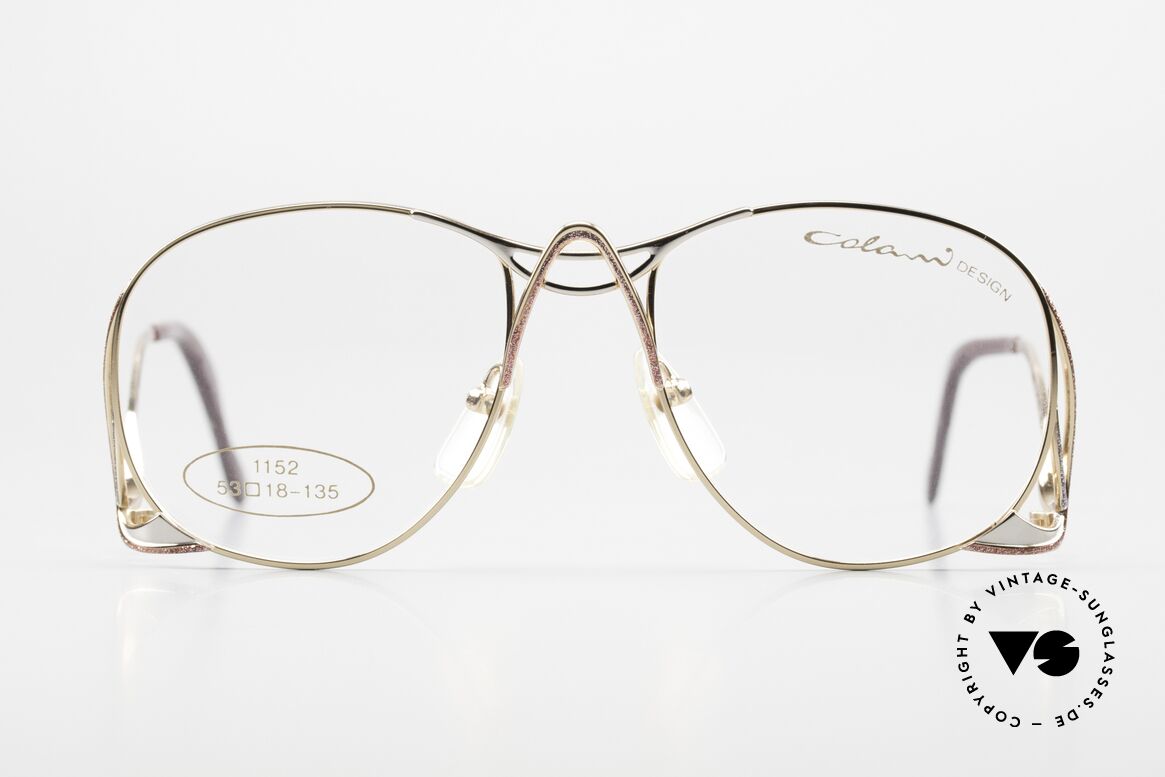 Colani 1152 Gold Silber Pink Glitzer Effekt, Luigi COLANI Brille Mod. 1152 aus den 80er Jahren, Passend für Damen