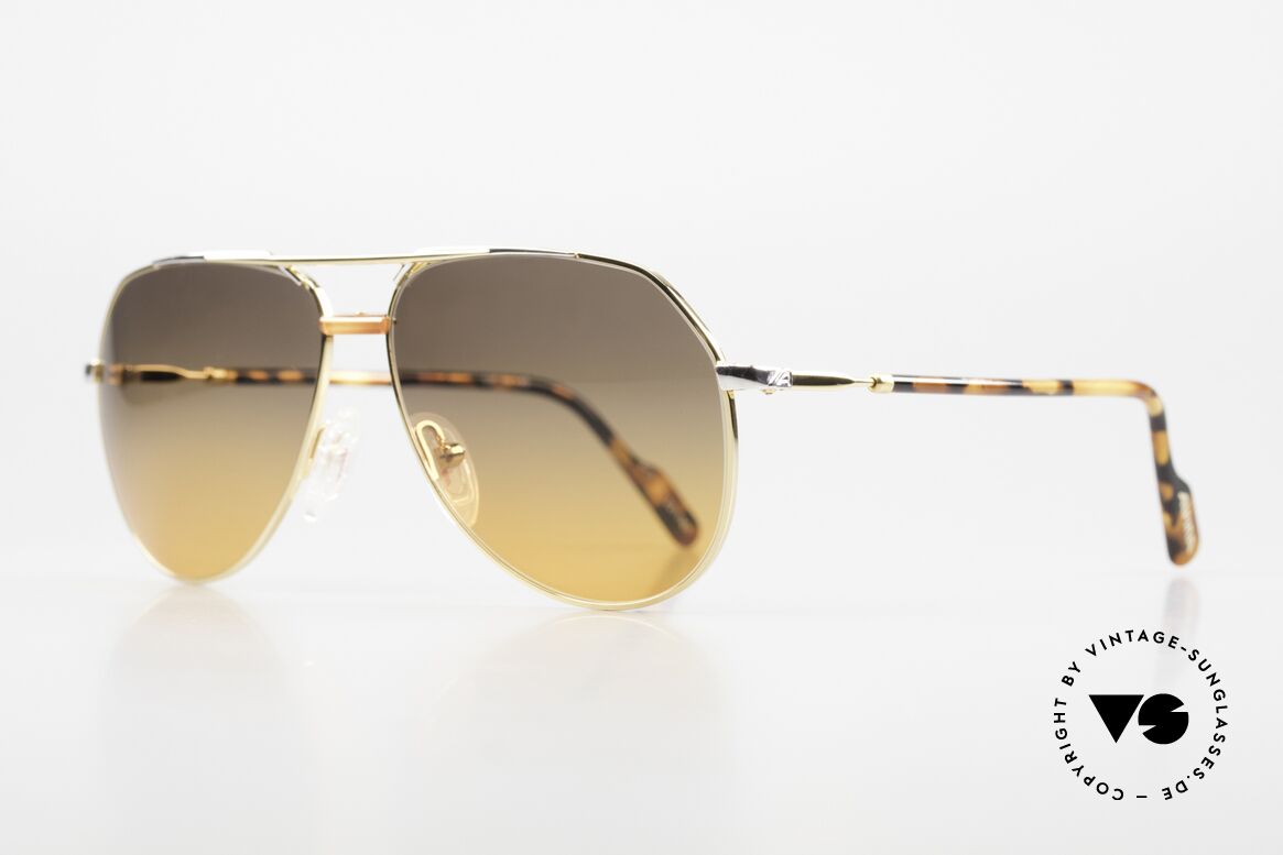 Alpina PCF 211 Rare 90er Aviator Brille, Sonnengläser; grau-orange Verlauf (100% UV), Passend für Herren