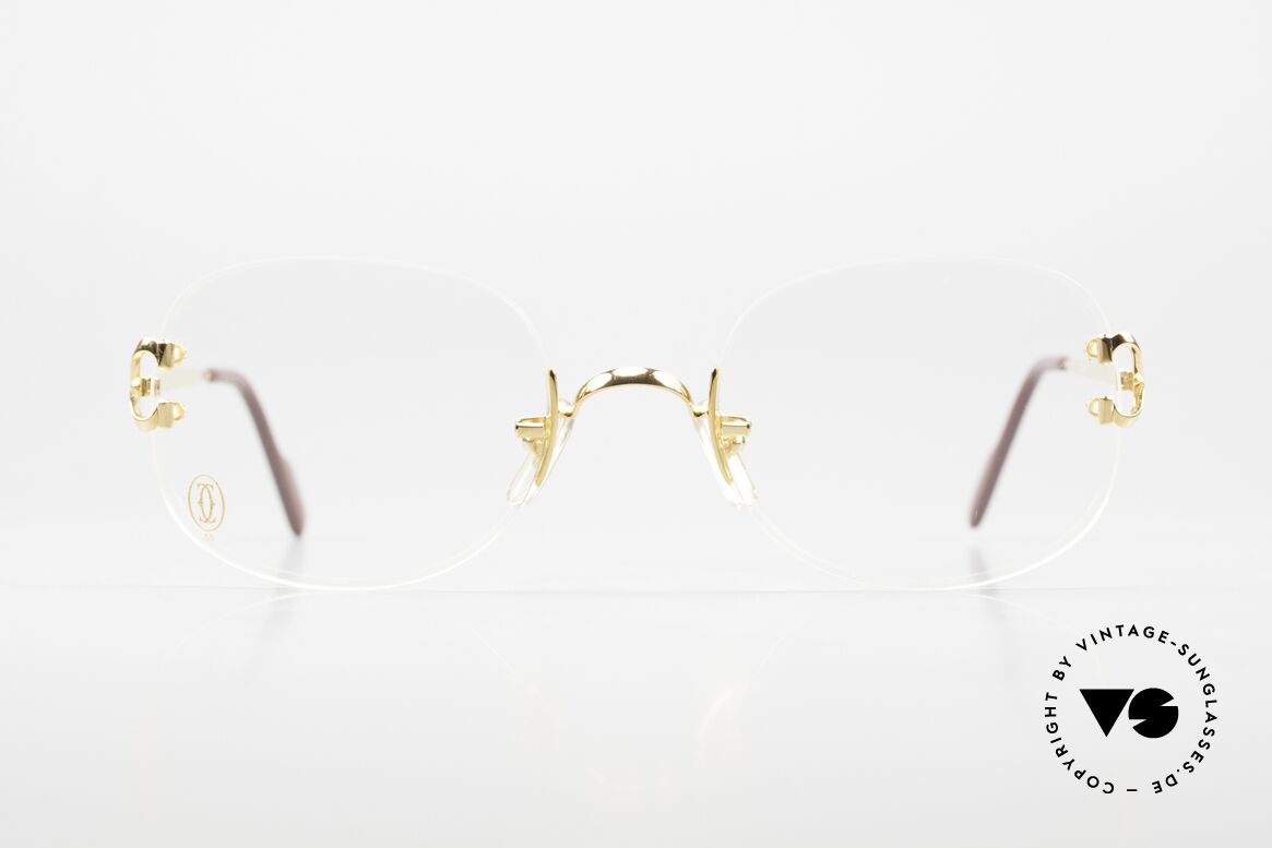 Cartier Serrano Ultra Seltene Large 55mm, edle, randlose Cartier Brillenfassung aus den 90ern, Passend für Herren und Damen