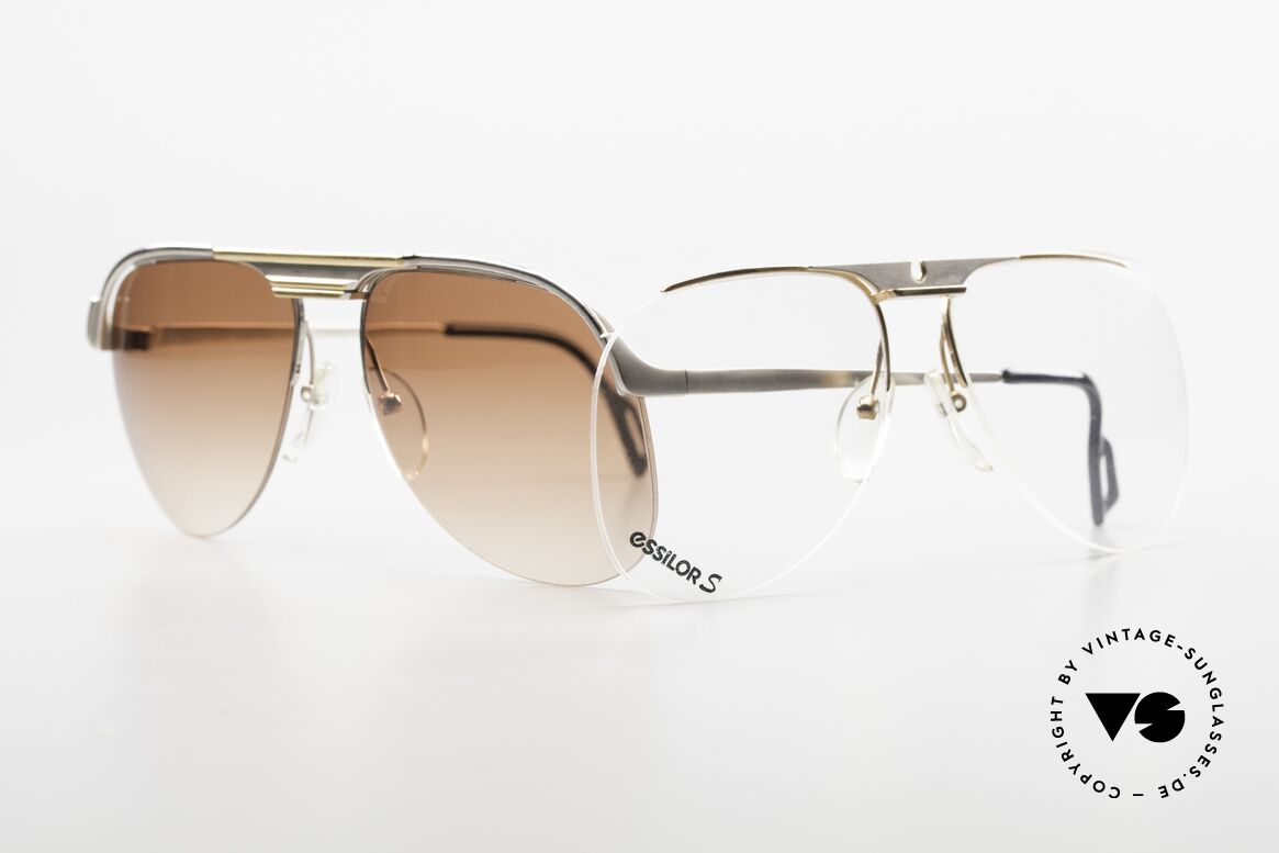 Essilor 2374 2in1 Brille Nylor Aviator, mit 2 verschiedenen Rahmenfronten; flexibler Gebrauch, Passend für Herren