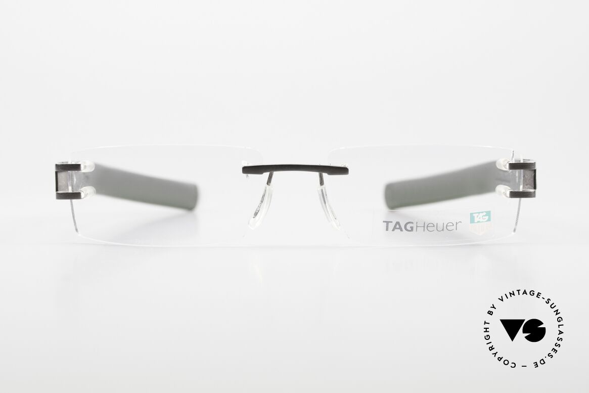 Tag Heuer L-Type 0112 Randlose Brille Lederbügel, Tag Heuer L-Type Brille, Modell 0112 in Gr. 55-18, Passend für Herren