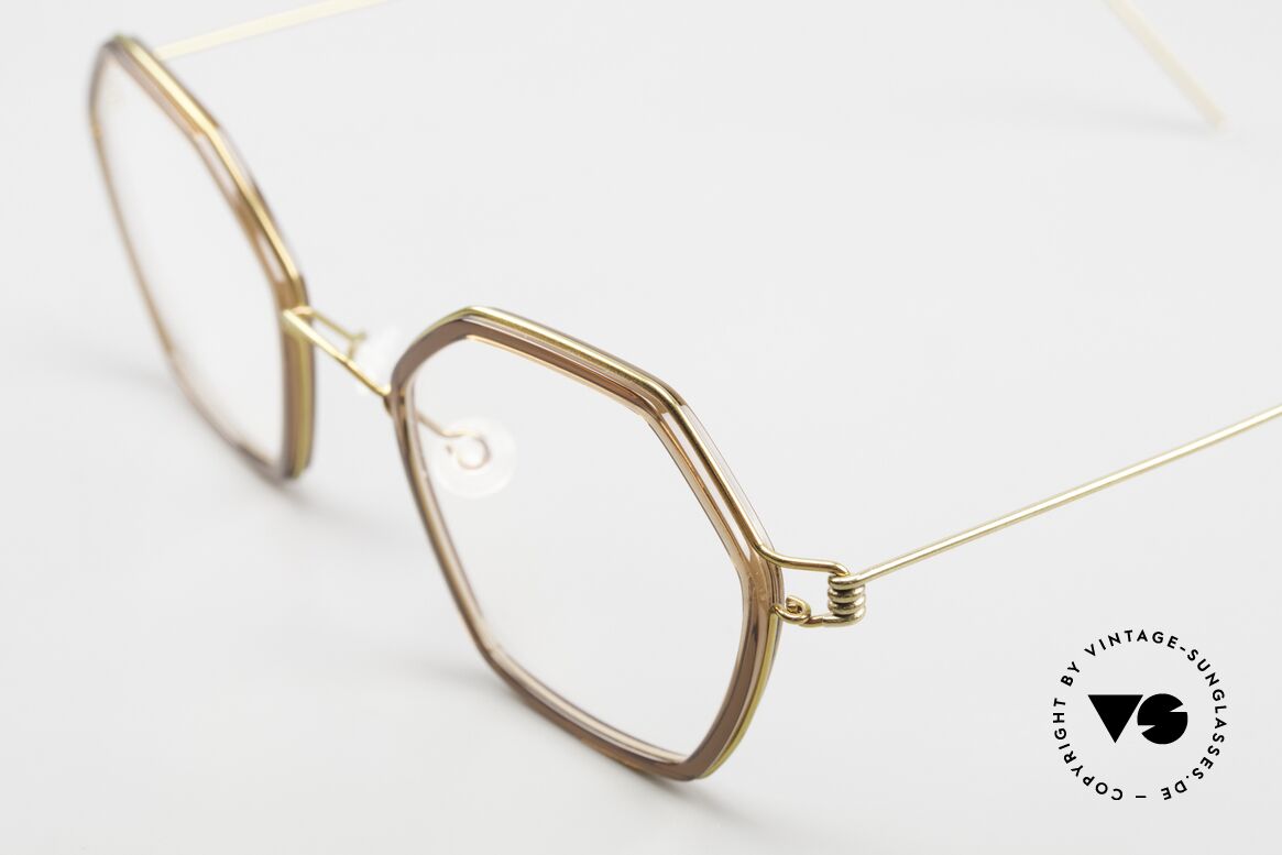 Lindberg Rui Air Titan Rim Eckige Titanbrille Unisex, interessante Rahmenfarben: bronze / gold / kupfer-braun, Passend für Herren und Damen