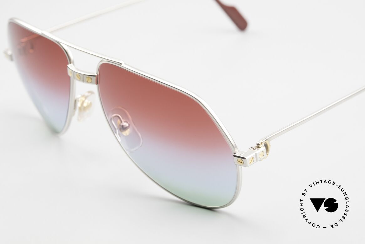 Cartier Vendome Santos - M Palladium Edition Polarlicht, Sonnengläser mit 3fach-Verlauf; "Bordeaux Polarlichter", Passend für Herren und Damen