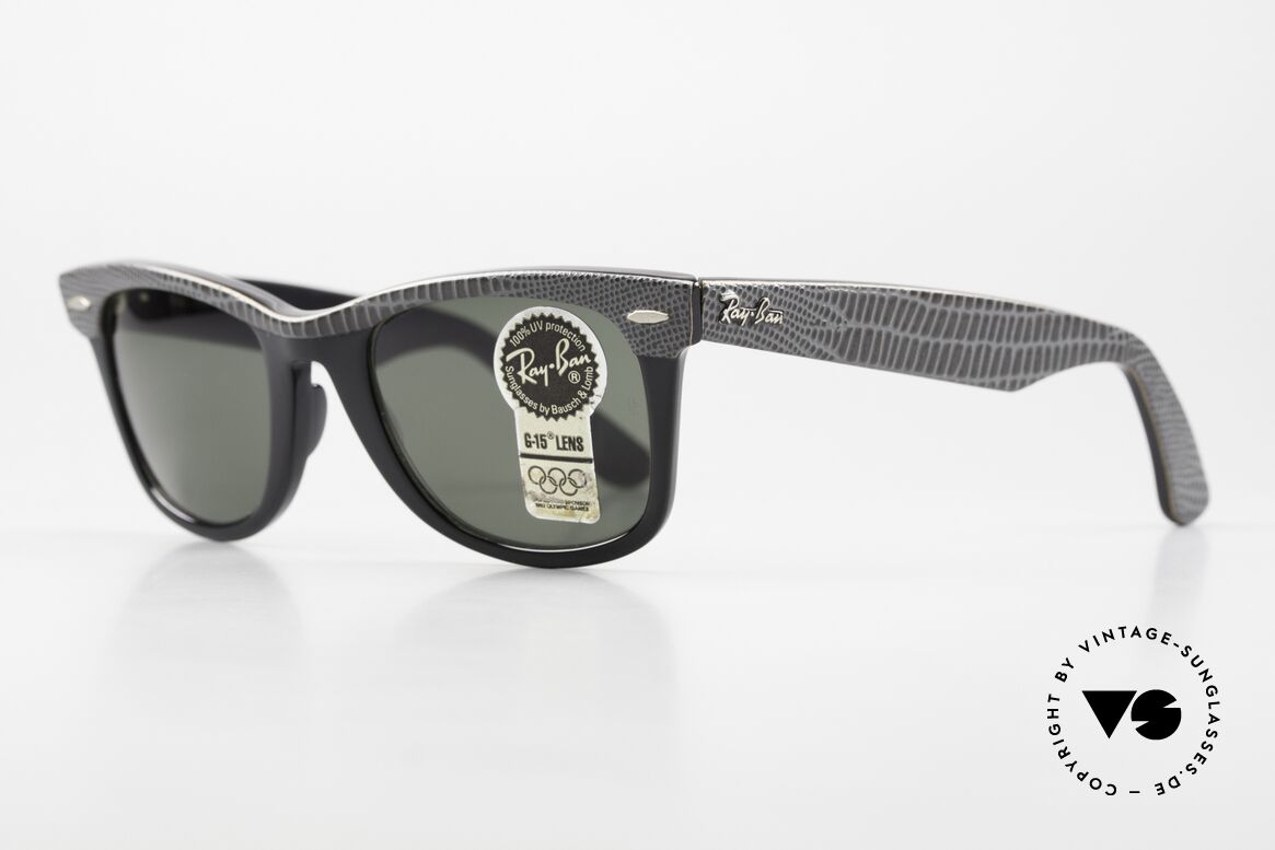 Ray Ban Wayfarer I Limitierte Leder Sonnenbrille, heute so oft kopiert und nie erreicht - (B&L USA), Passend für Herren und Damen