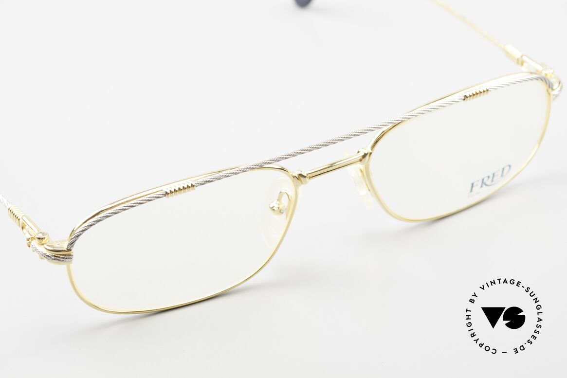 Fred Fregate - L Luxus Segler Brille Large, mit original Fred Verpackung: Box, Lederetui, Zertifikat, Passend für Herren