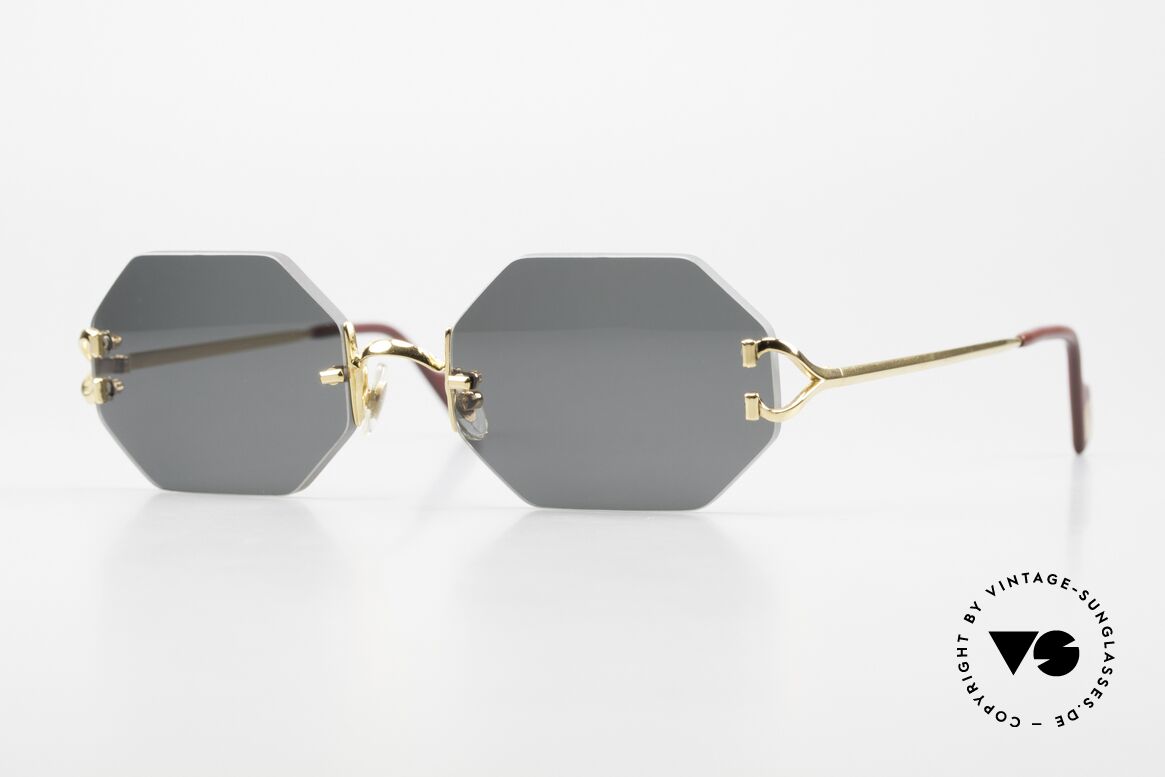 Cartier Rimless Octag Ein Customized Einzelstück, achteckige CARTIER Luxus-Sonnenbrille von 1999, Passend für Herren und Damen