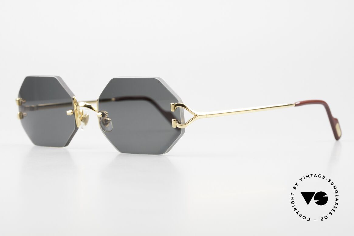 Cartier Rimless Octag Ein Customized Einzelstück, teures ORIGINAL in Medium Größe (133mm Breite), Passend für Herren und Damen