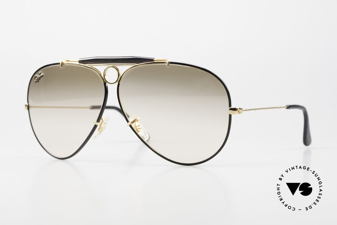 Ray Ban Shooter Precious Metals 24kt GP, klassische vintage B&L Ray-Ban Piloten-Sonnenbrille, Passend für Herren