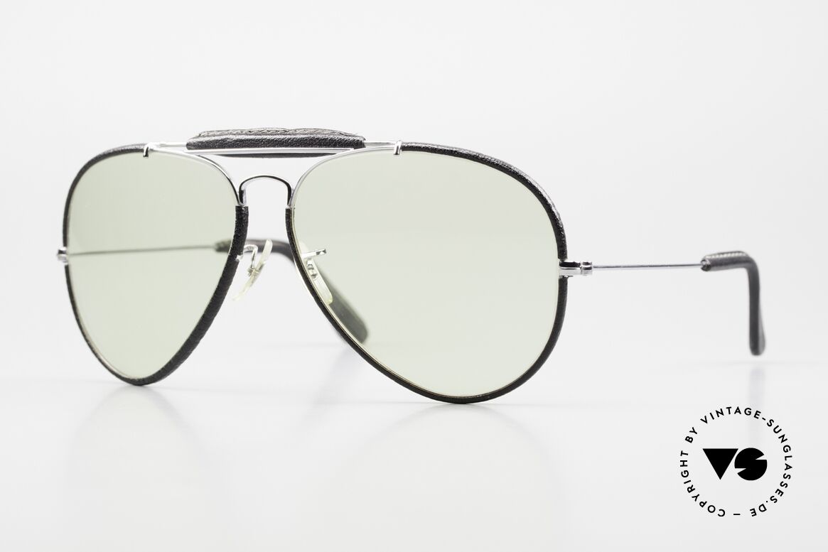 Ray Ban Outdoors II Leathers Lederbrille Mit Automatikglas, alte, vintage Ray-Ban Outdoors-Sonnenbrille, 62mm, Passend für Herren
